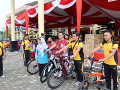 Jalan Santai dan Senam Bersama Semarakan HUT Bhayangkara ke 77 di Polres PALI